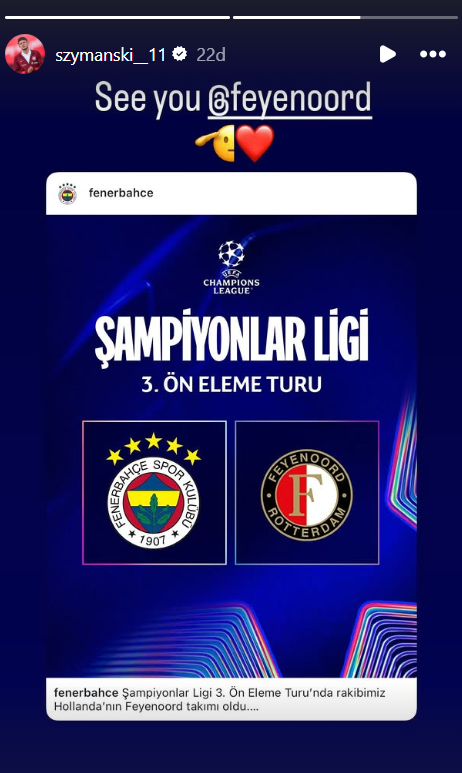 Sebastian Szymanski'den Feyenoord'a mesaj: Görüşürüz