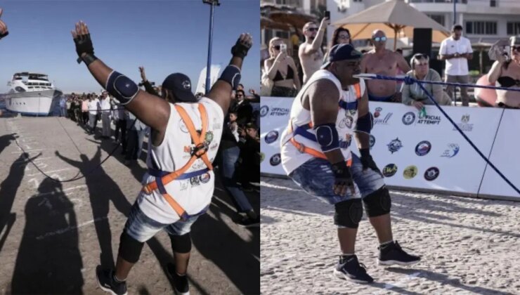 700 tonluk gemiyi dişleriyle çekti: Sıradaki hedefi denizaltı ve uçak