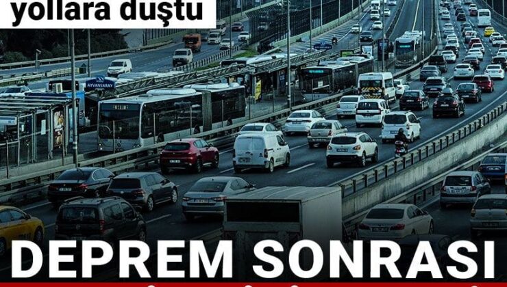 İstanbullular yollara düştü: Deprem sonrası trafik kilitlendi!