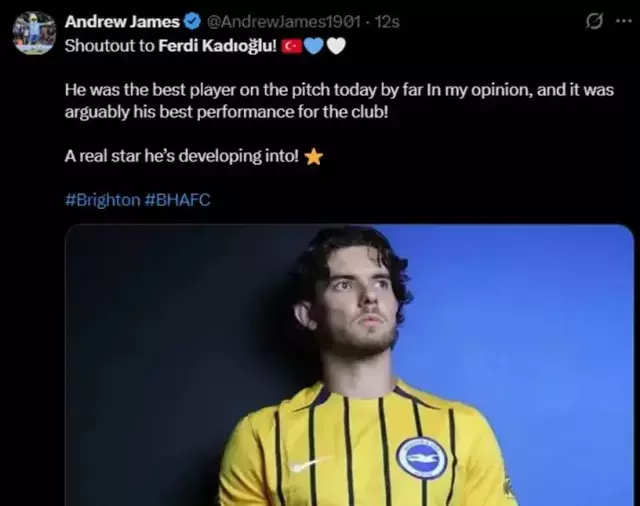 Paylaşımları g&ouml;rmeniz lazım! Ferdi Kadıoğlu İngiltere'ye damga vurdu