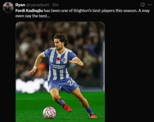 Paylaşımları g&ouml;rmeniz lazım! Ferdi Kadıoğlu İngiltere'ye damga vurdu